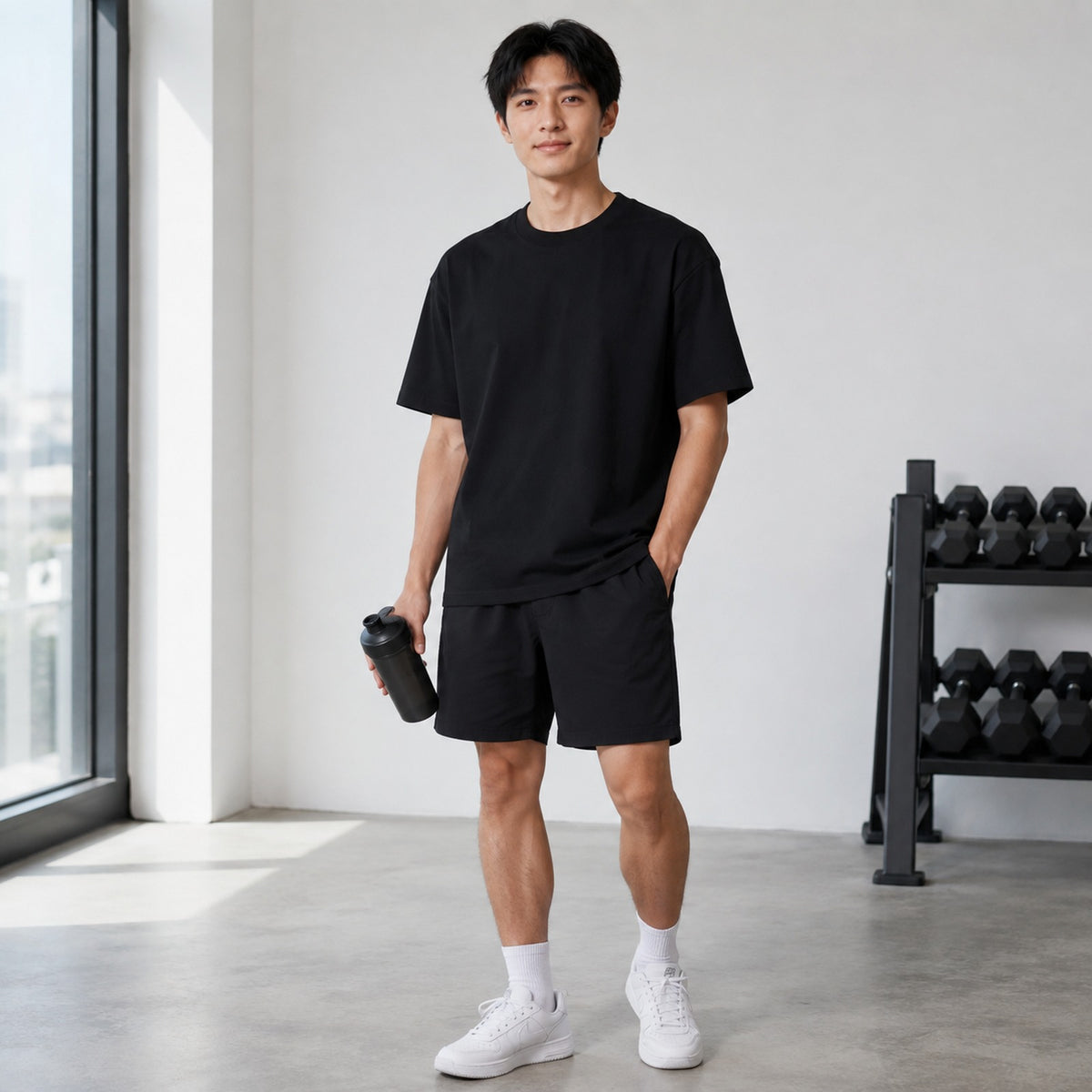 230gsm heavyweight cotton tee - minimal lifestyle setting