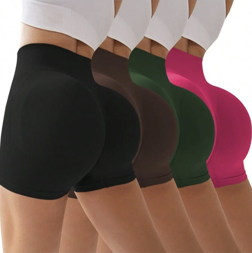 Seamless high-waist training shorts