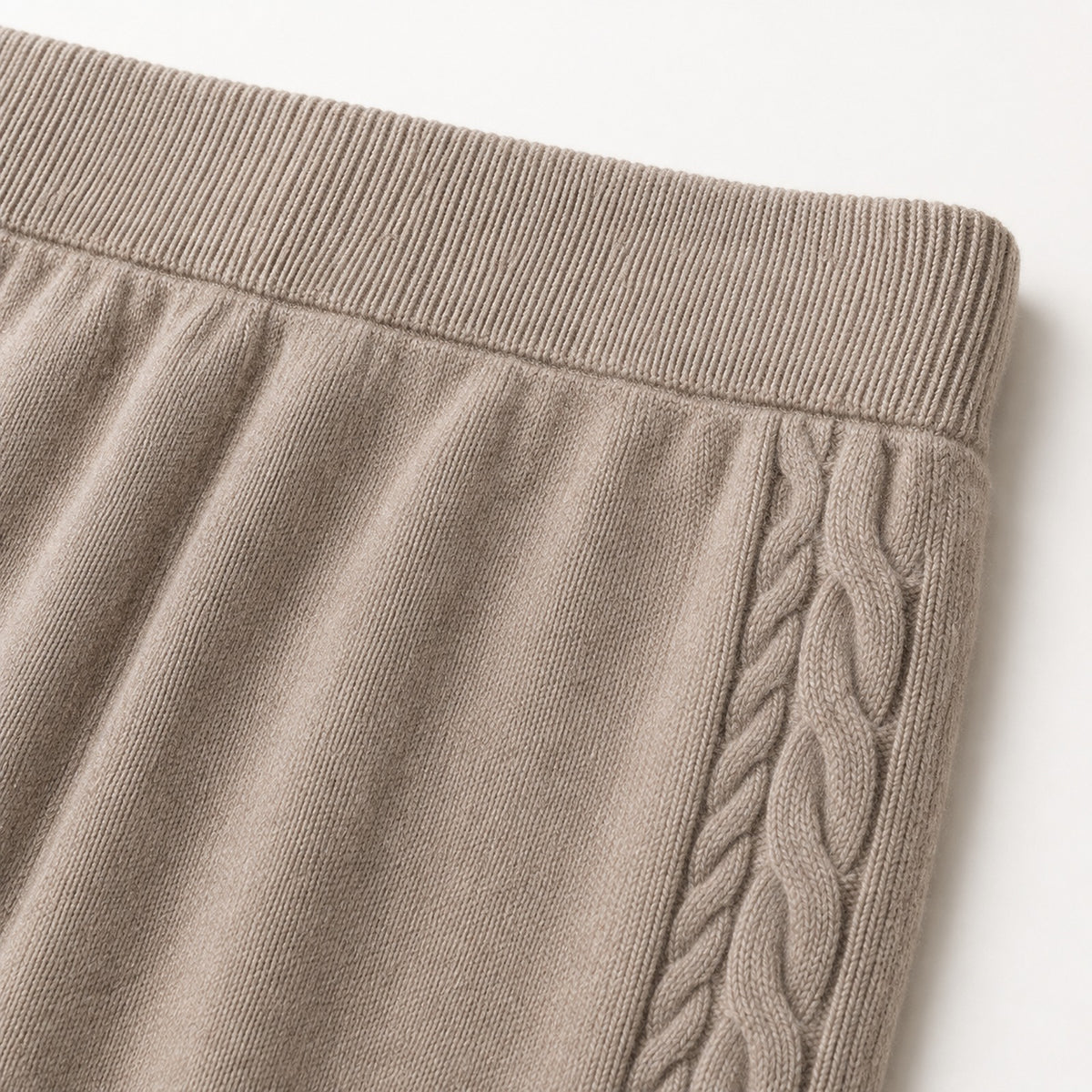 cable knit wide leg pants - fabric and construction detail