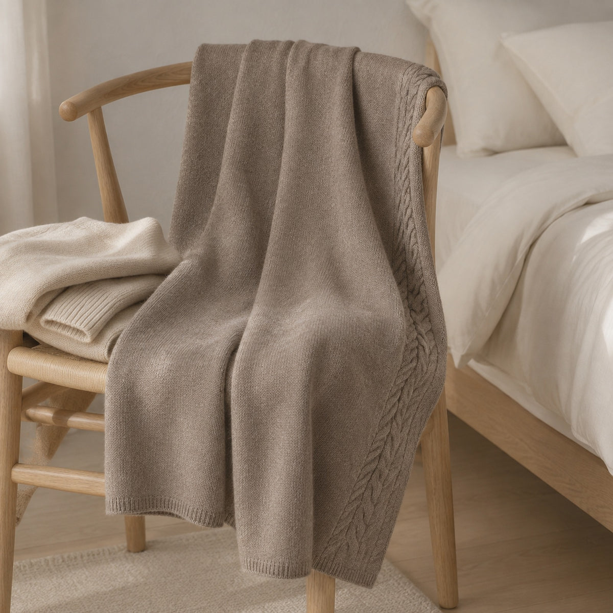 cable knit wide leg pants - minimal lifestyle setting