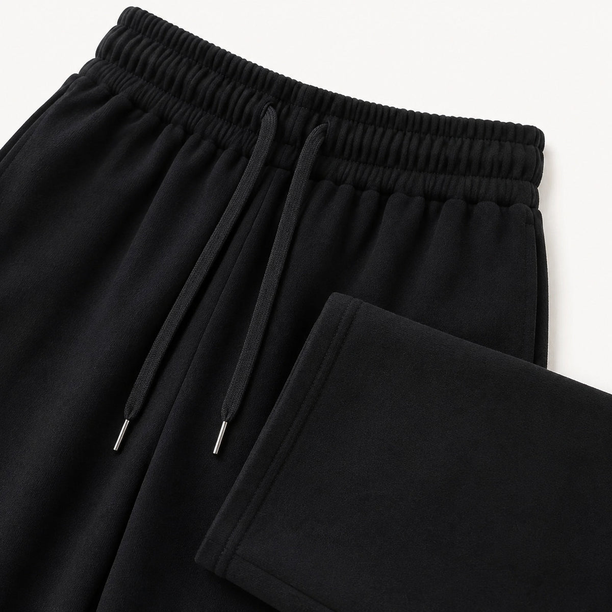 soft knit straight leg pants - fabric and construction detail