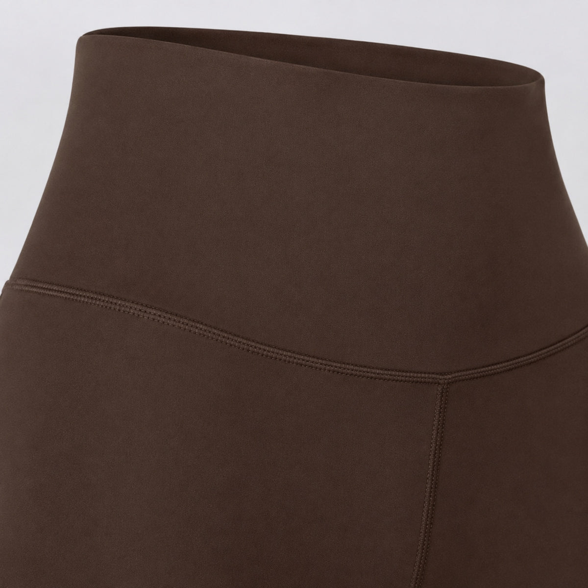 High-waist yoga leggings fabric and waistband detail
