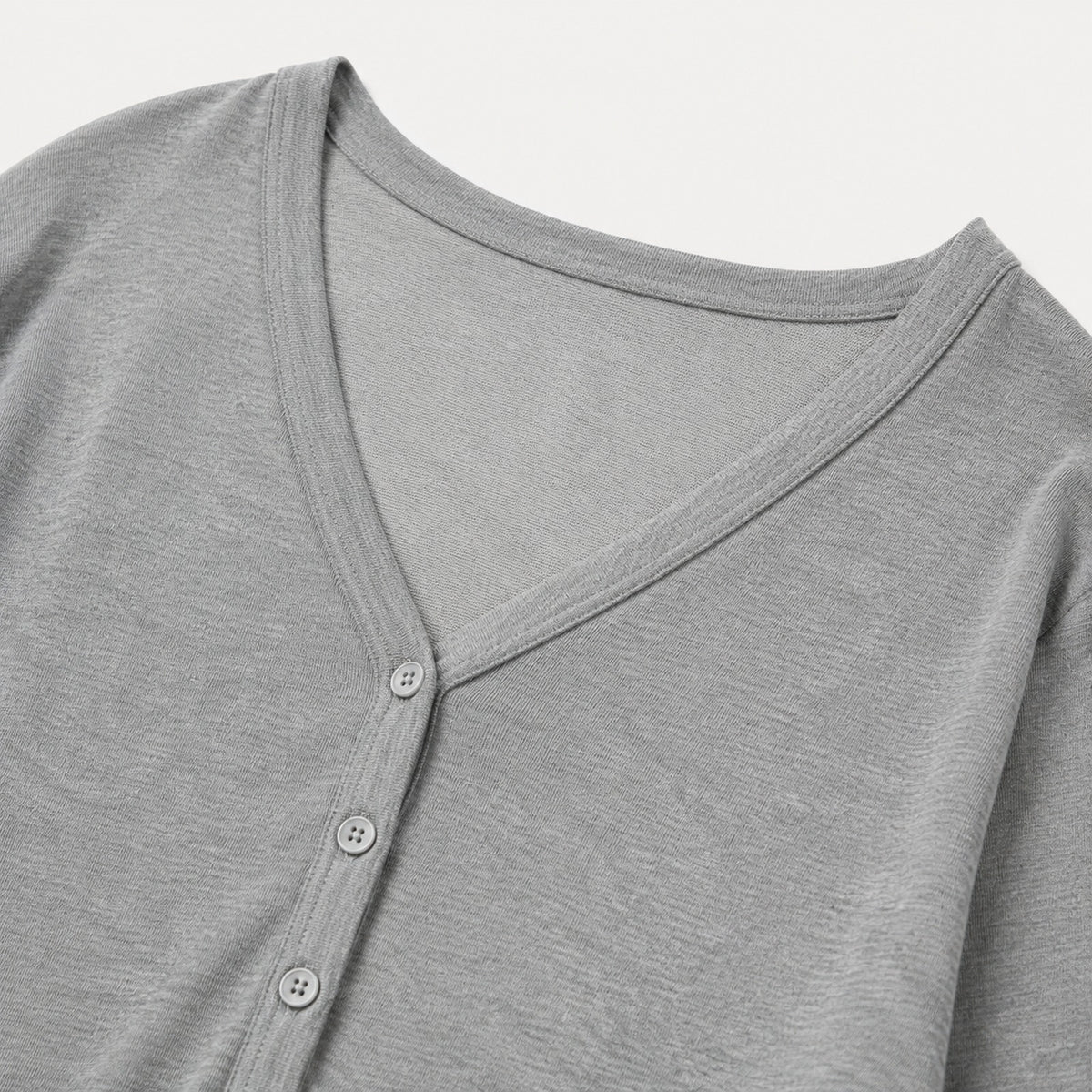 v neck lyocell knit cardigan - fabric and construction detail