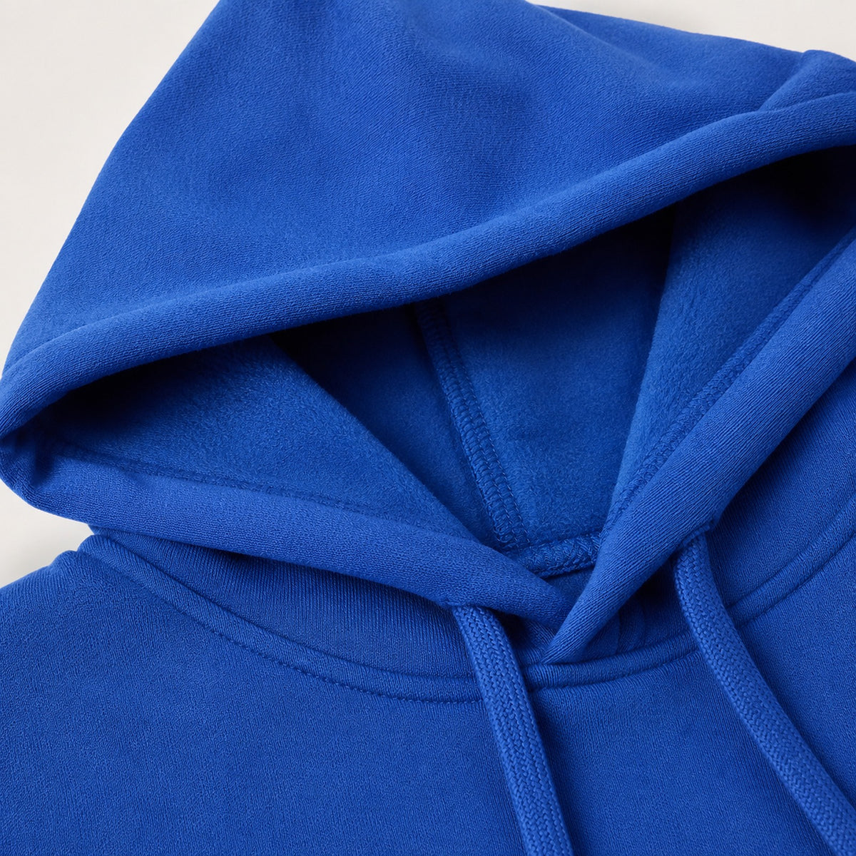 600gsm fleece lined pullover hoodie - fabric and construction detail