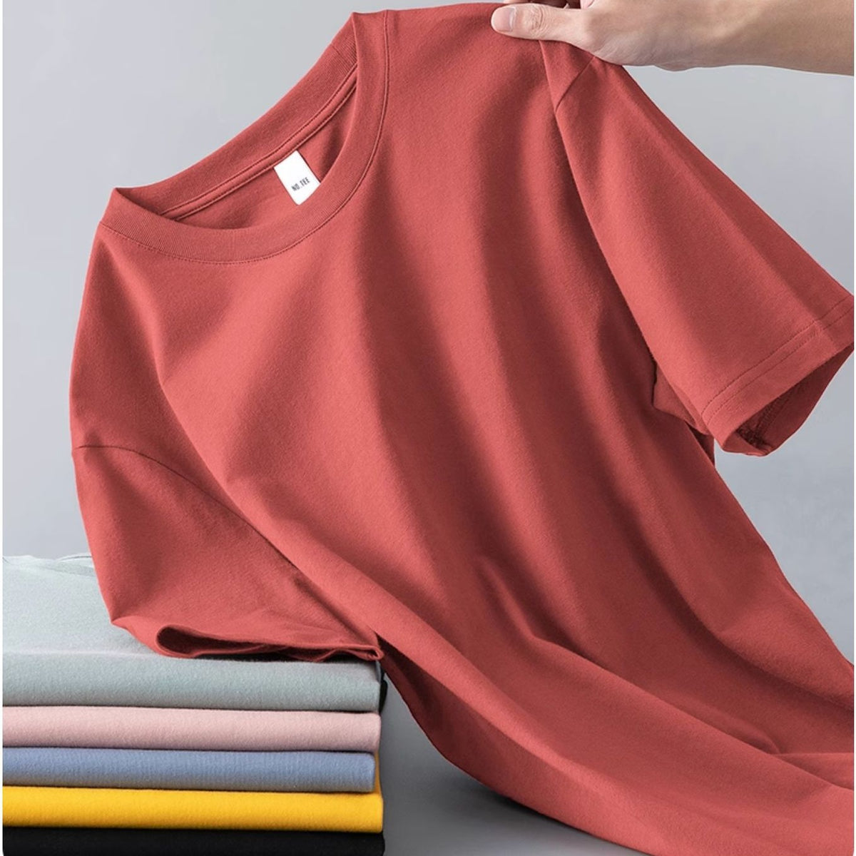 230gsm combed cotton crew-neck T-shirt