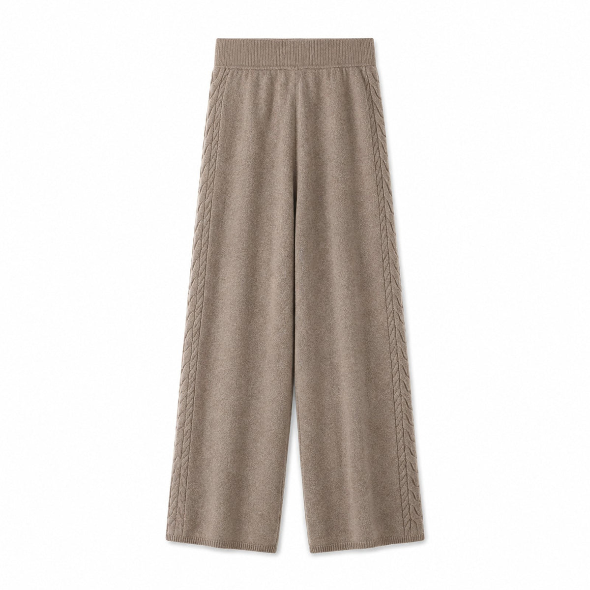 cable knit wide leg pants - full product view