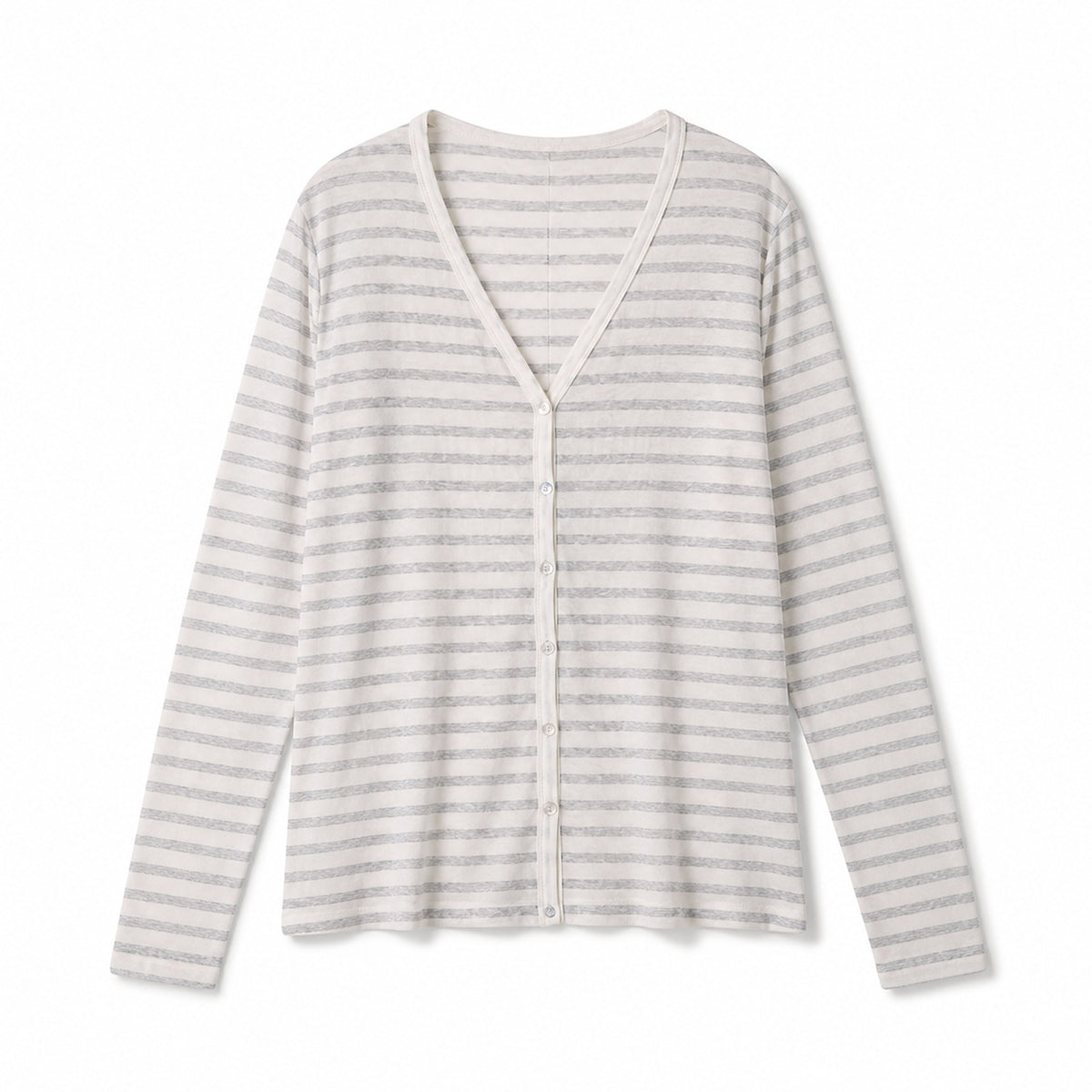 lightweight striped knit cardigan - full product view