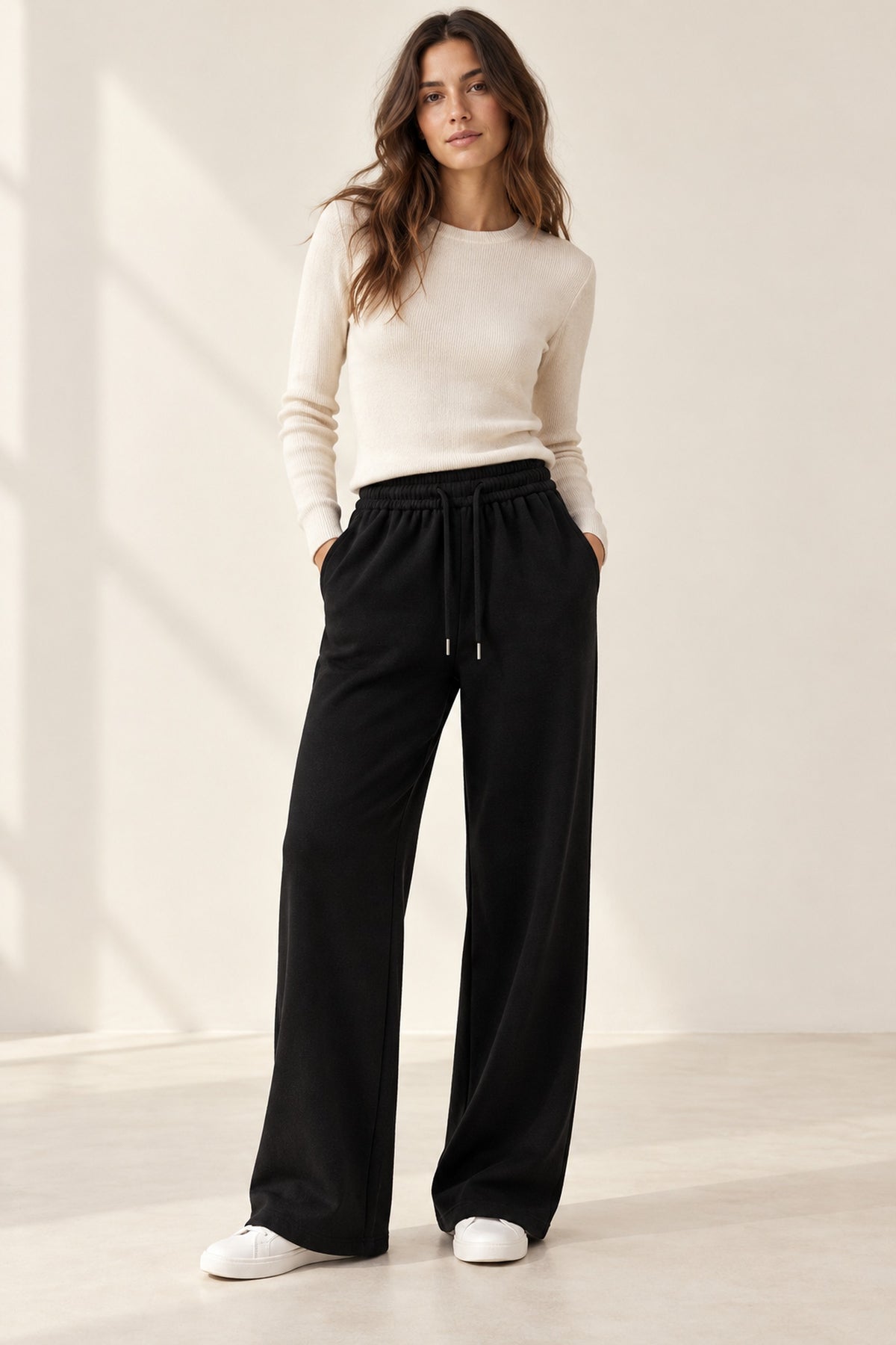 soft-knit-straight-leg-pants model-lifestyle