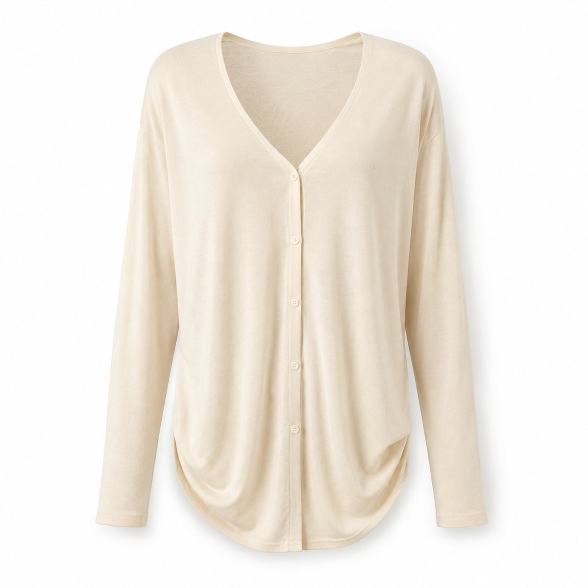 Fine-knit cardigan, front product view
